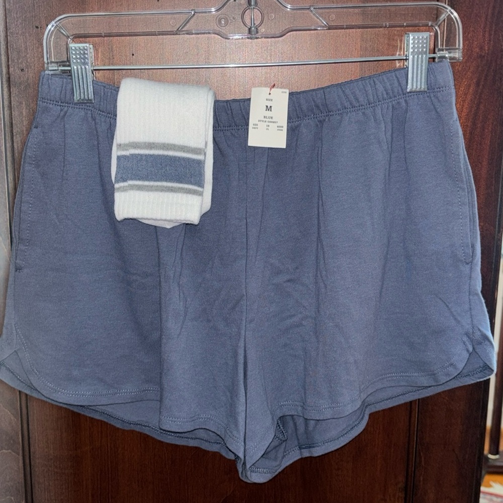 NWT Colsie Pajama Shorts and Matching Crew Socks